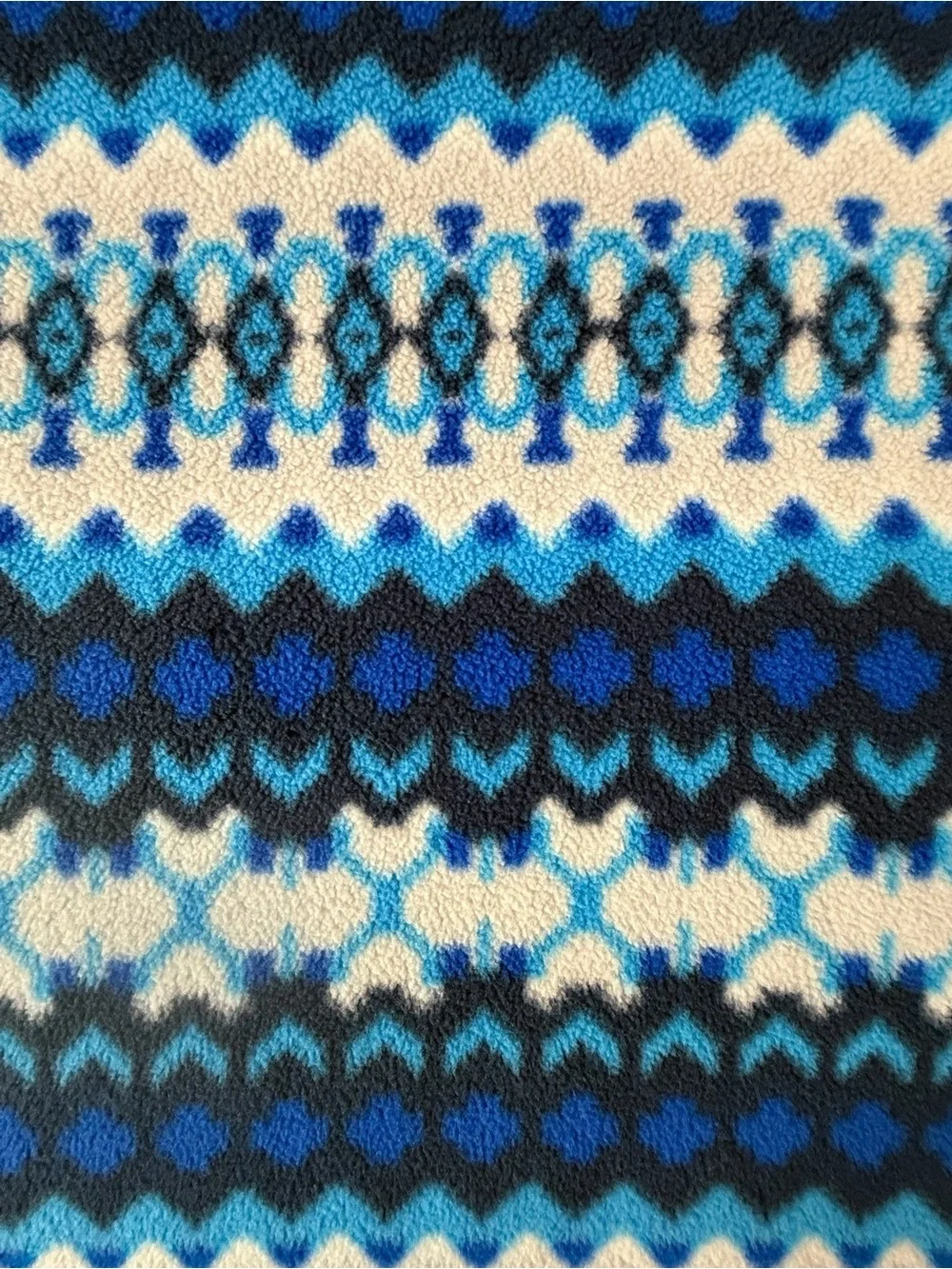 Patagonia Synchilla Blue and White Fair Isle Fleece Blanket